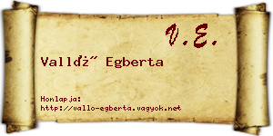 Valló Egberta névjegykártya